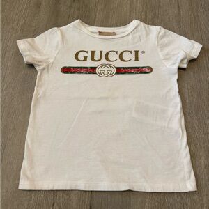 Gucci Cotton T Shirt With Gucci Logo Sz 4T